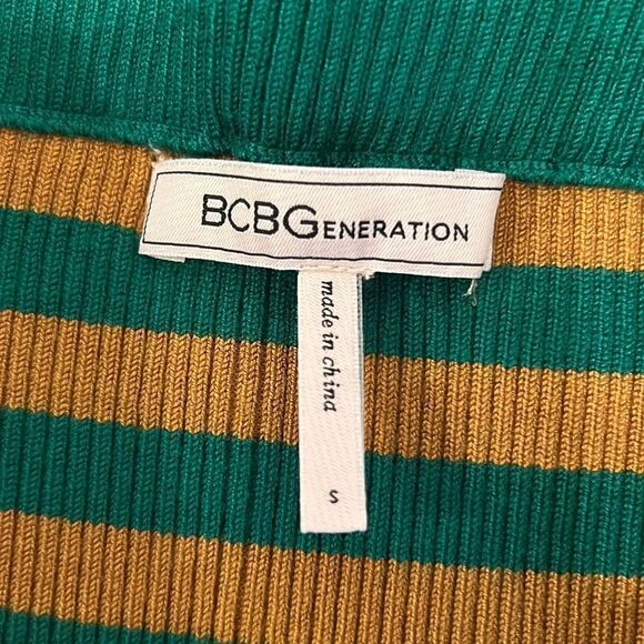 Small BCBGENERATION Striped Sweater Pencil Skirt Green Pink Yellow Orange White - Picture 9 of 9